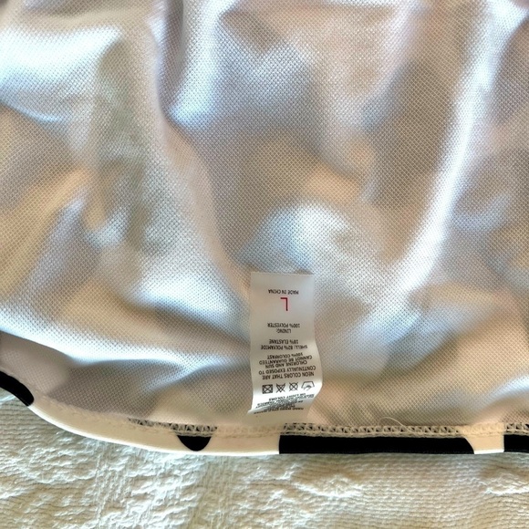 NWOT Black and white asymmetric swimsuit size L. - Picture 7 of 8